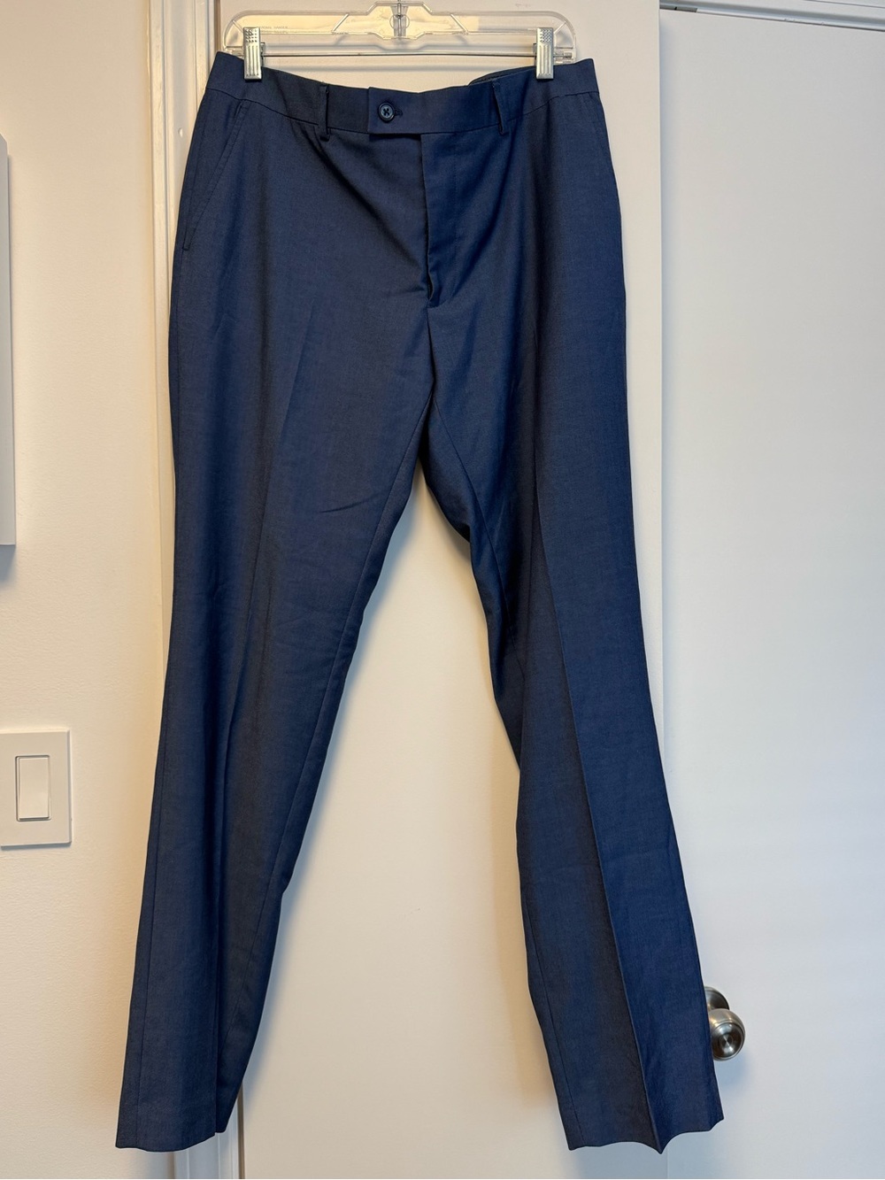 Men's Tailored Navy Dress Pants - Classic Formal Trousers